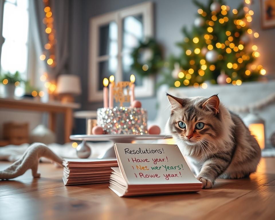 novoročné predsavzatia pre mačku