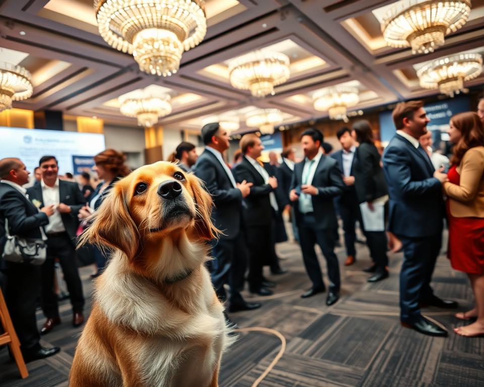 pes na firemných podujatiach