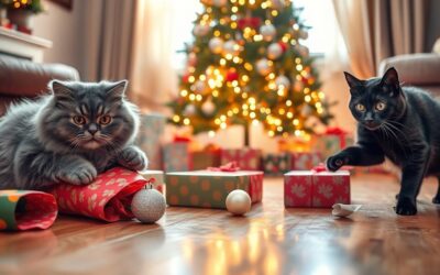Mačací blog 23 Mačky a rozbaľovanie vianočných darčekov – radosť alebo nebezpečenstvo?