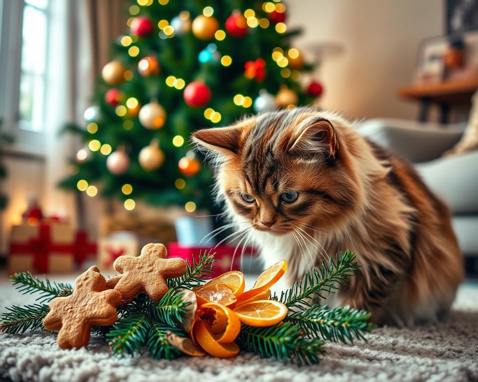 sviatočné vône a mačka