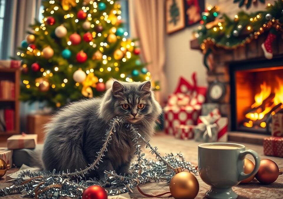 Čo NEROBIŤ s mačkou počas Vianoc?