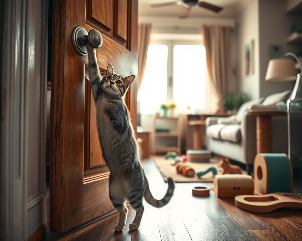 triky proti zatvoreným dverám pre mačky