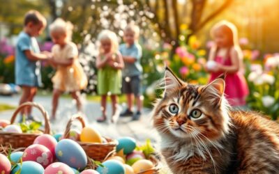 Mačka a veľkonočné oblievanie – veľkonočný sprievodca prežitia
