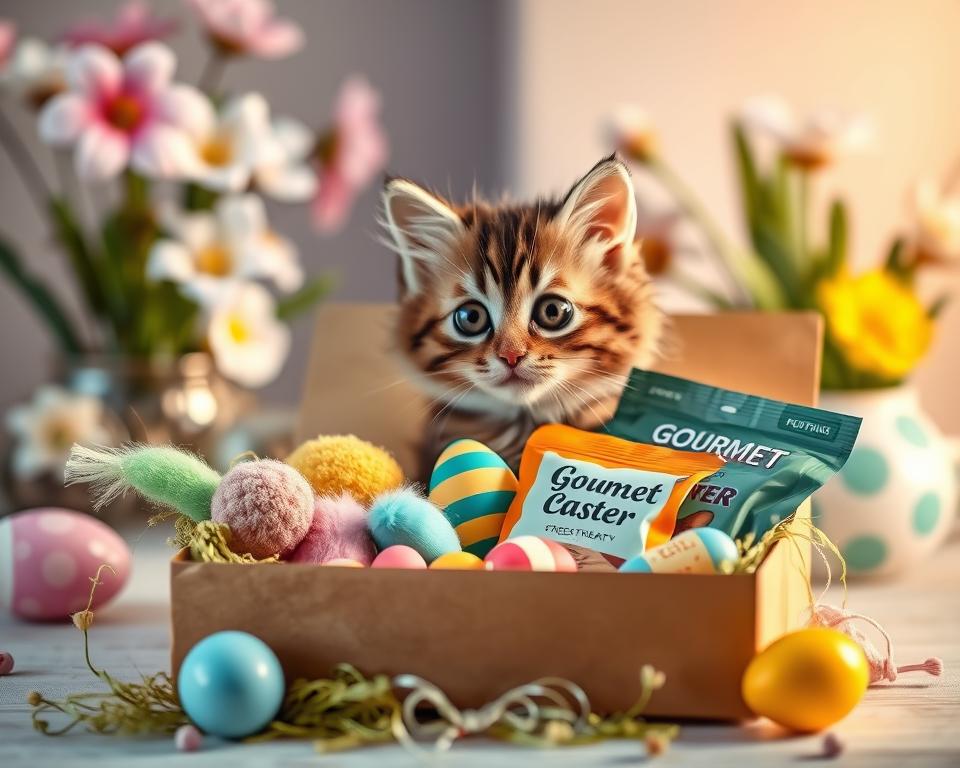 veľkonočné prekvapenie pre mačku