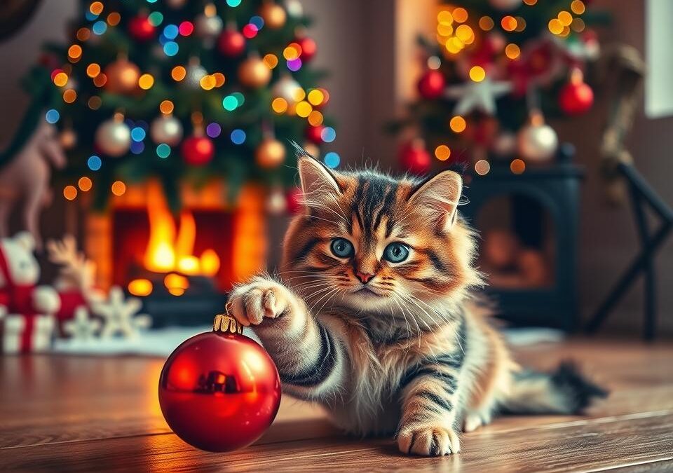 Vianočná pohľadnica s mačkou – kreatívne nápady