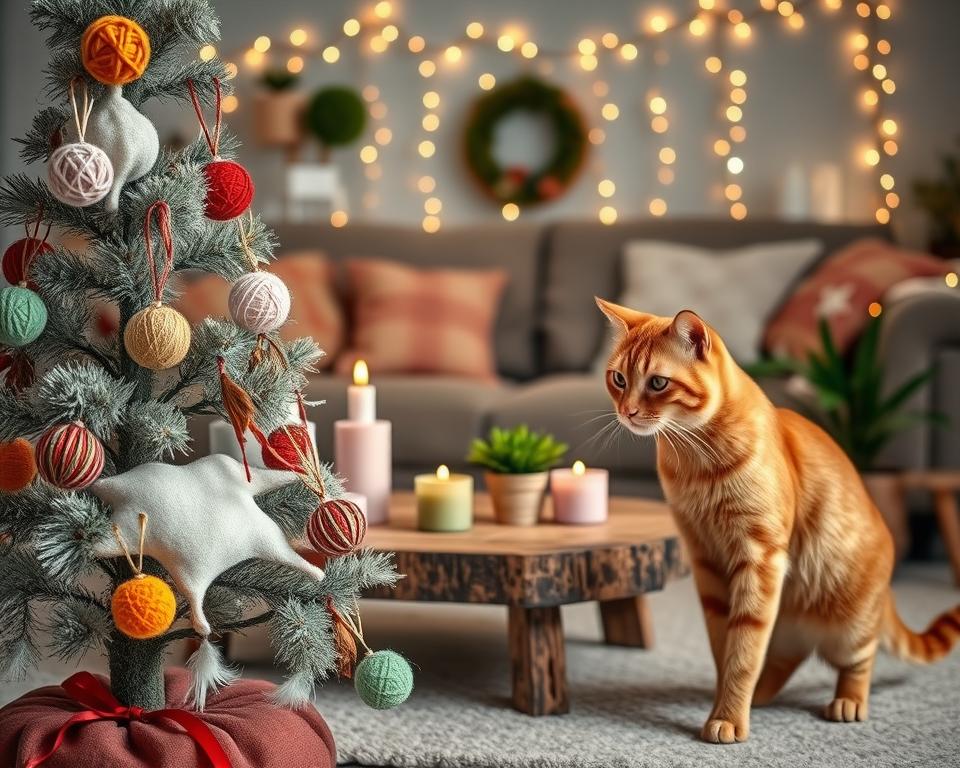 vianočné dekorácie pre mačky