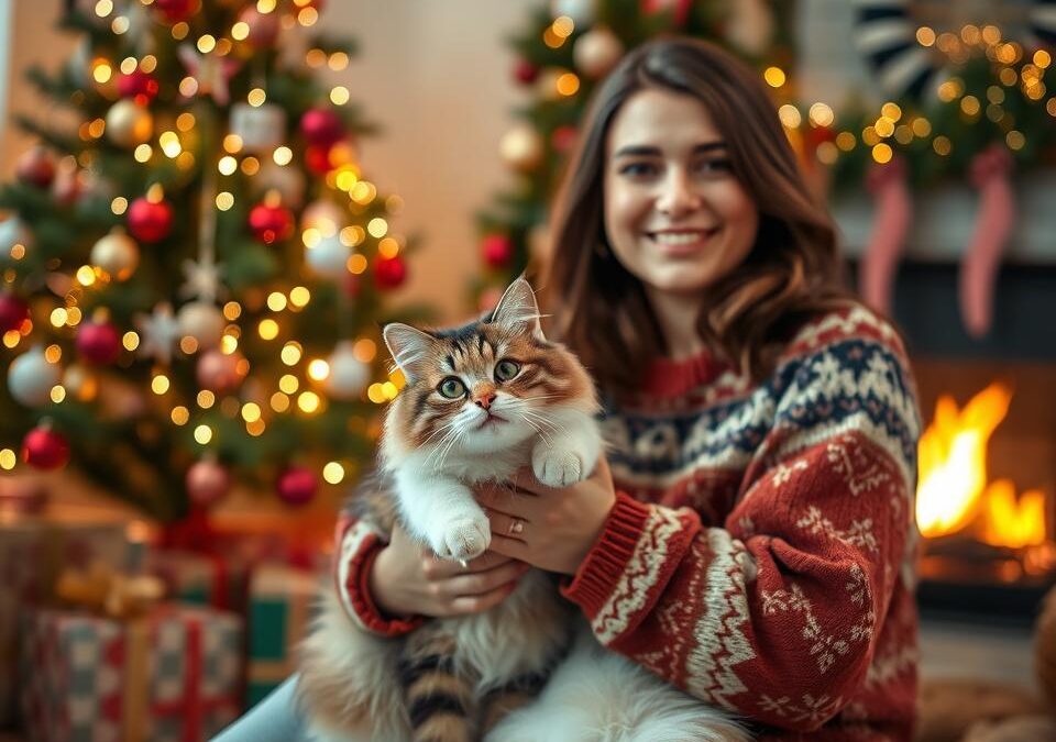 Vianočné fotenie s mačkou – ako získať dokonalú fotografiu