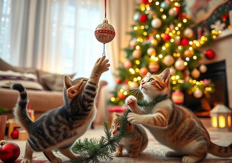 Vianočné ozdoby vs. mačky – ako sa vyhnúť katastrofe