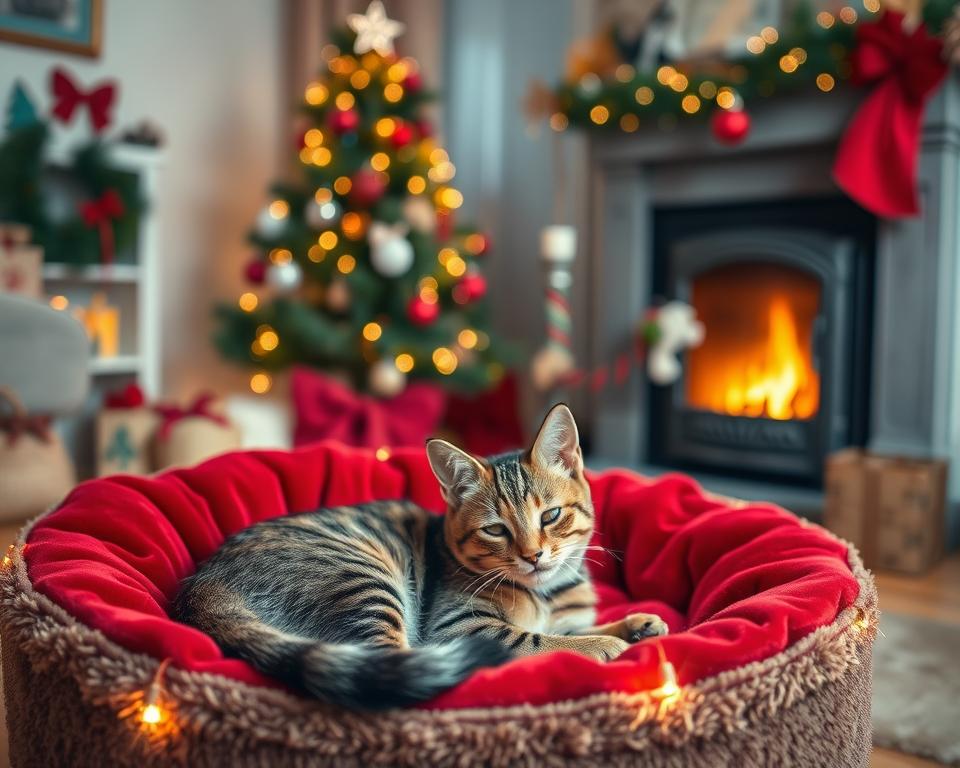 vianočný peliešok pre mačku