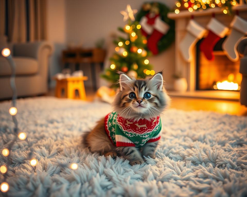 vianočný sveter pre mačku