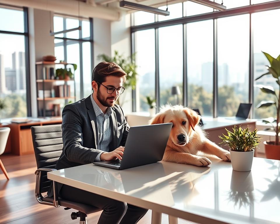 zvýšenie produktivity v práci so psom