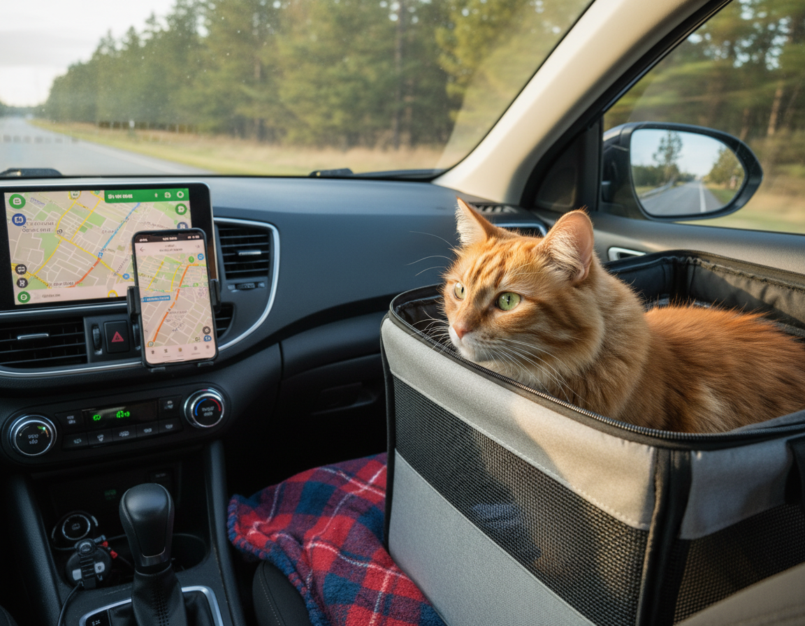 cestovanie mačky autom