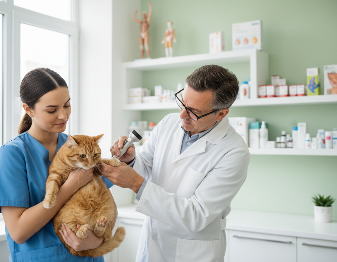 dermatologické vyšetrenie mačky