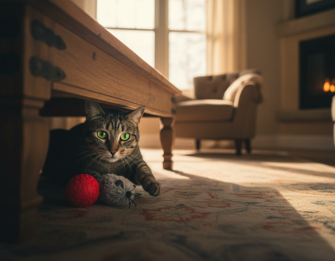 hľadanie skrytých predmetov mačkou