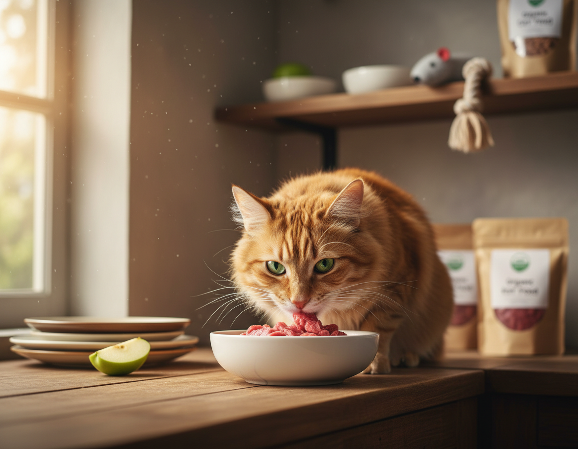 kŕmenie mačky surovým mäsom