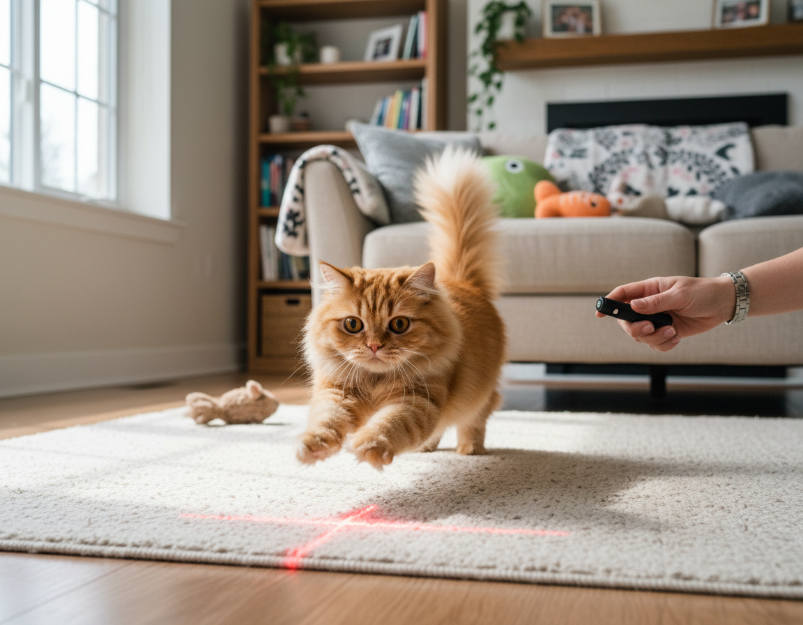 laserový tréning pre mačky