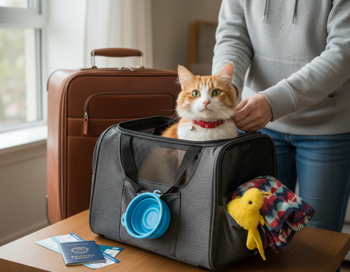 príprava mačky na cestovanie lietadlom