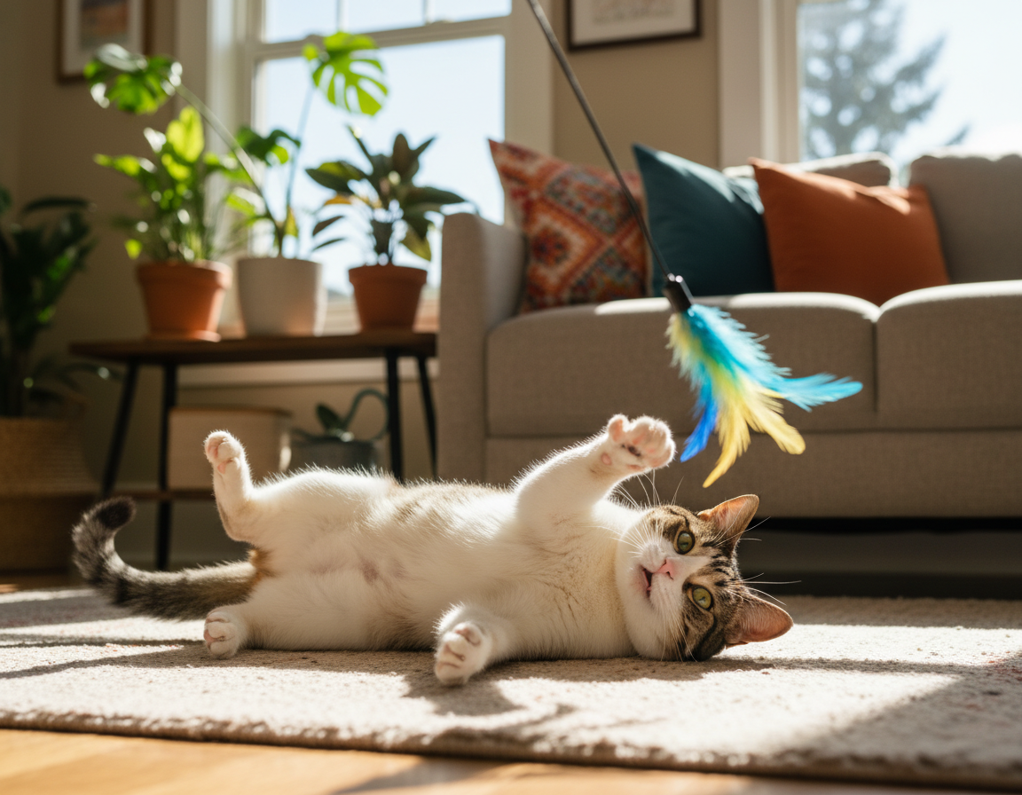 radostná reč tela mačky