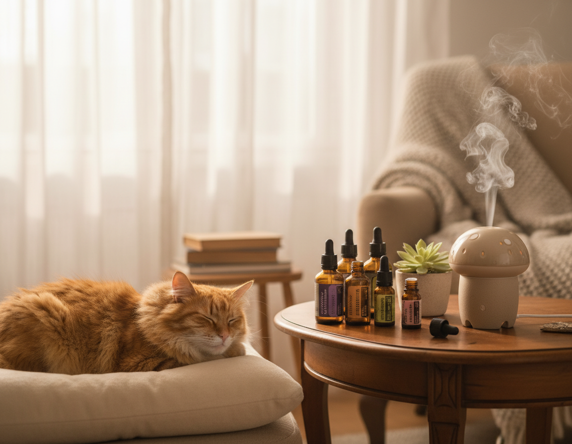 vplyv esenciálnych olejov na mačky