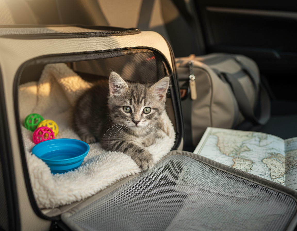 zvykaniu mačky na cestovanie v mačiatkovskom veku