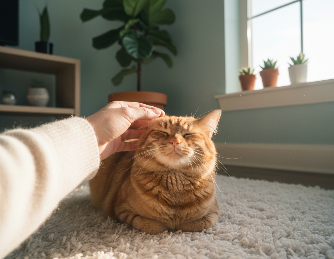 zvykovanie mačky na ľudský dotyk