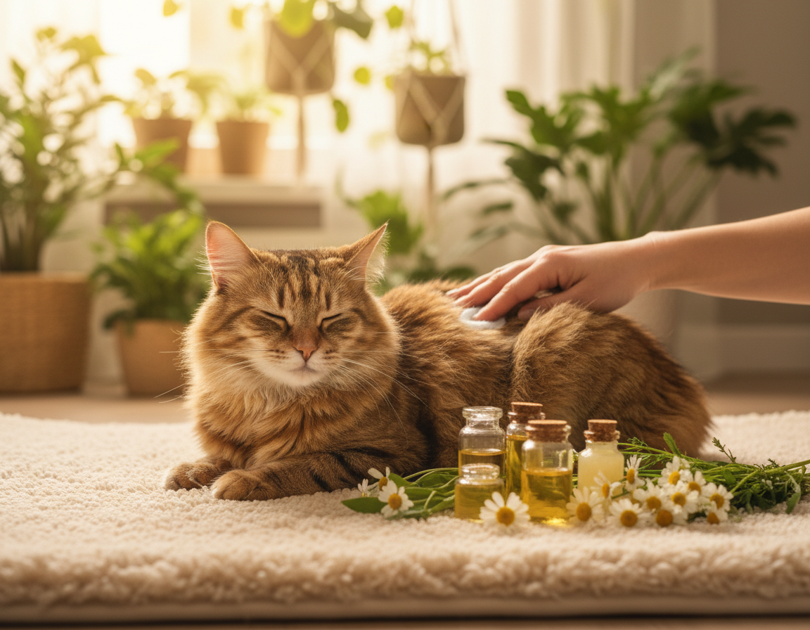 bylinná starostlivosť o pokožku mačky