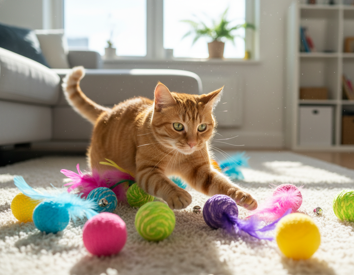 interaktívne hry s loptičkami pre mačky