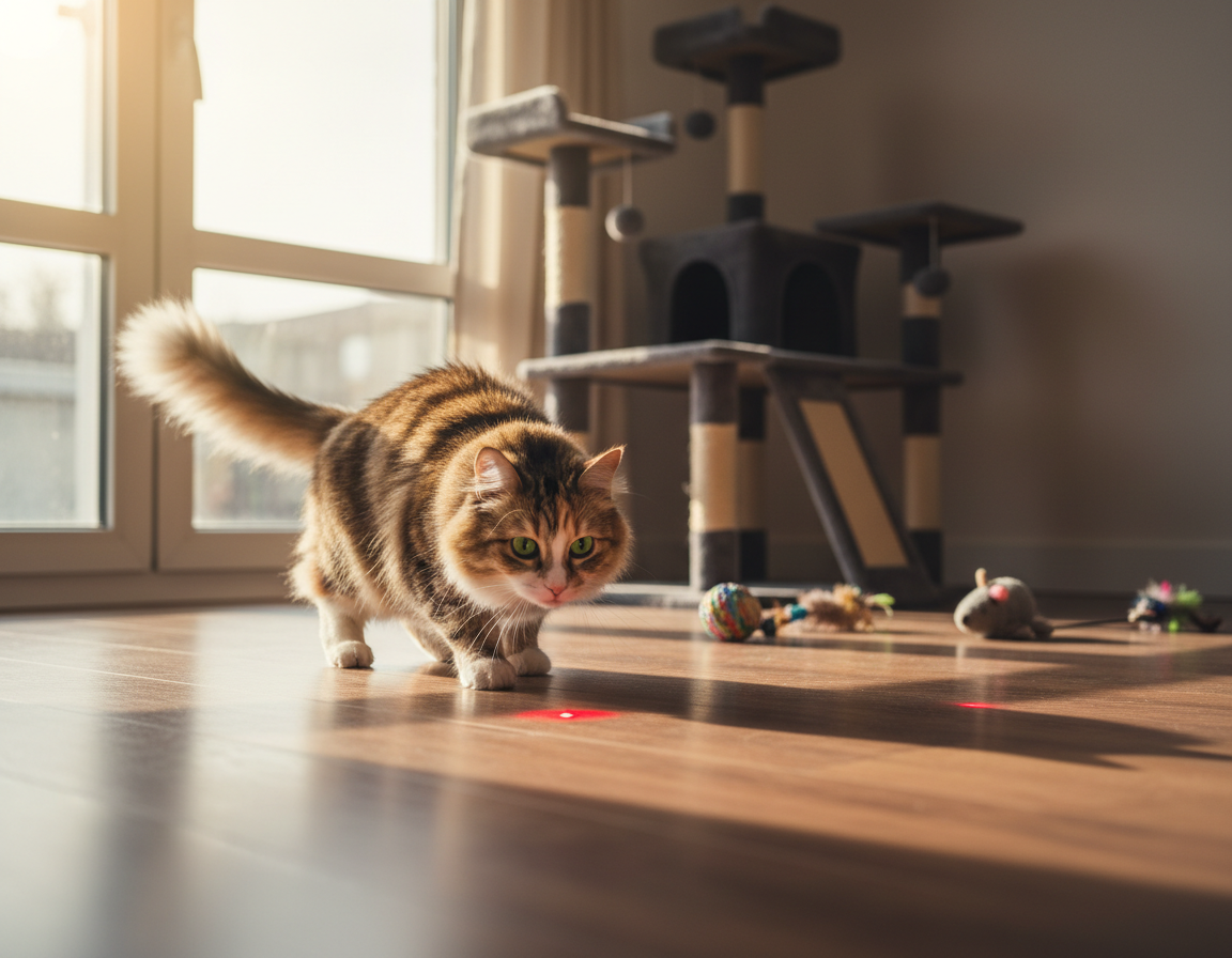laserový pohybový tréning pre mačky