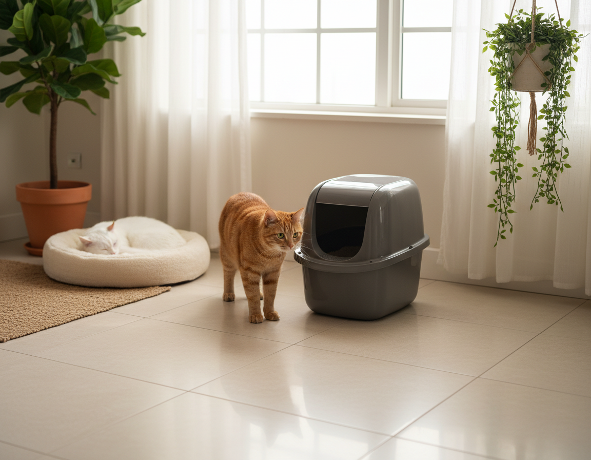 optimálne umiestnenie mačacej toalety