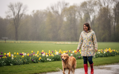 Prechádzka so psom v jarnom daždi – čo je potrebné?