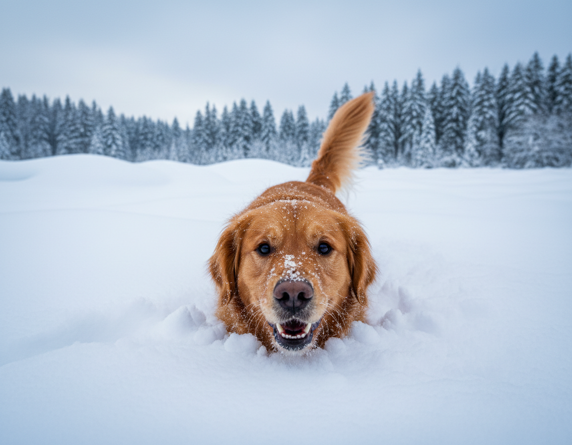 pes zima čuch pod snehom