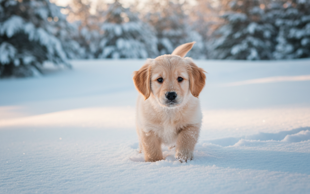 Ako zvyknúť šteniatko na sneh?