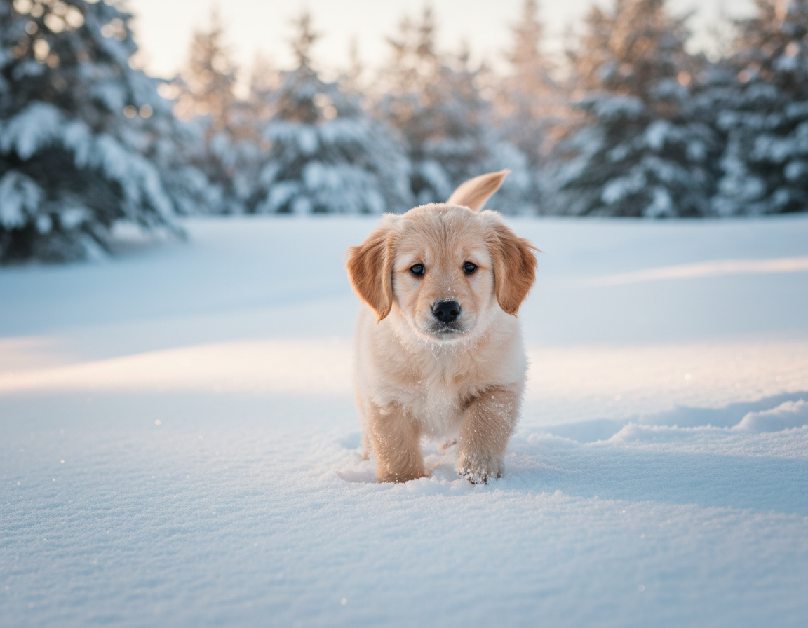 pes zima neskúsené šteňa