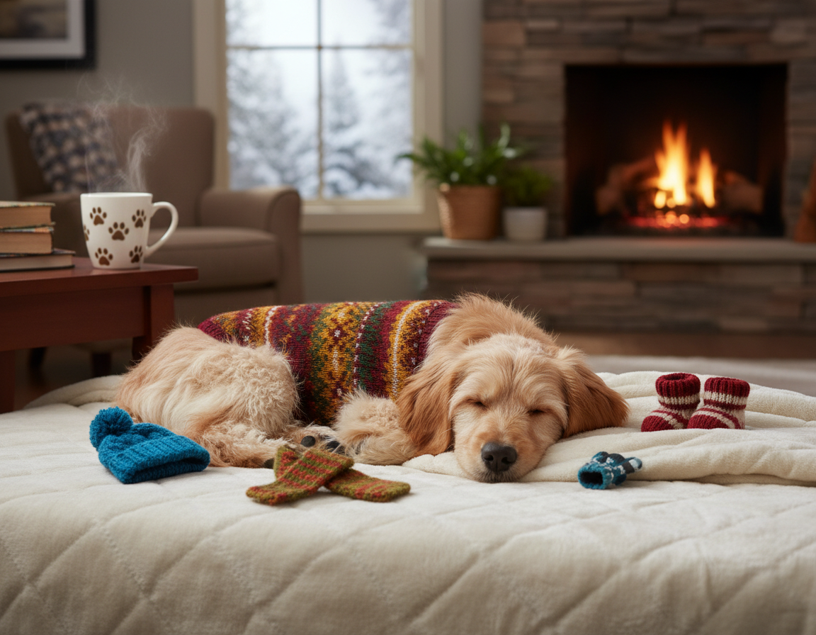 pes-zima-pouzivanie-teplych-textilii pes zima používanie teplých textílií