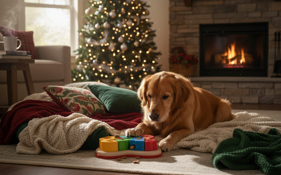 Mentálne výzvy pre psov – interiérové hry na zimu