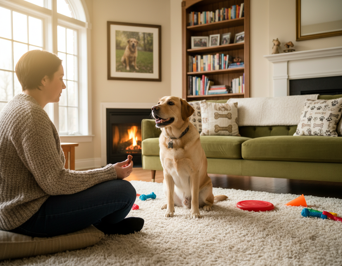 pes zima učenie pohybových trikov