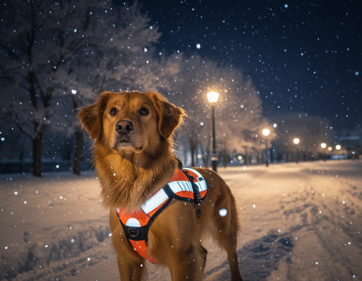 pes-zima-viditelnost-pocas-prechadzky pes zima viditeľnosť počas prechádzky