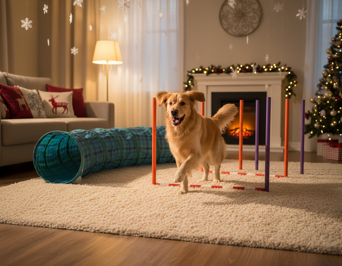 pes-zima-vytvorenie-interierovej-prekazkovej-drahy pes zima vytvorenie interiérovej prekážkovej dráhy