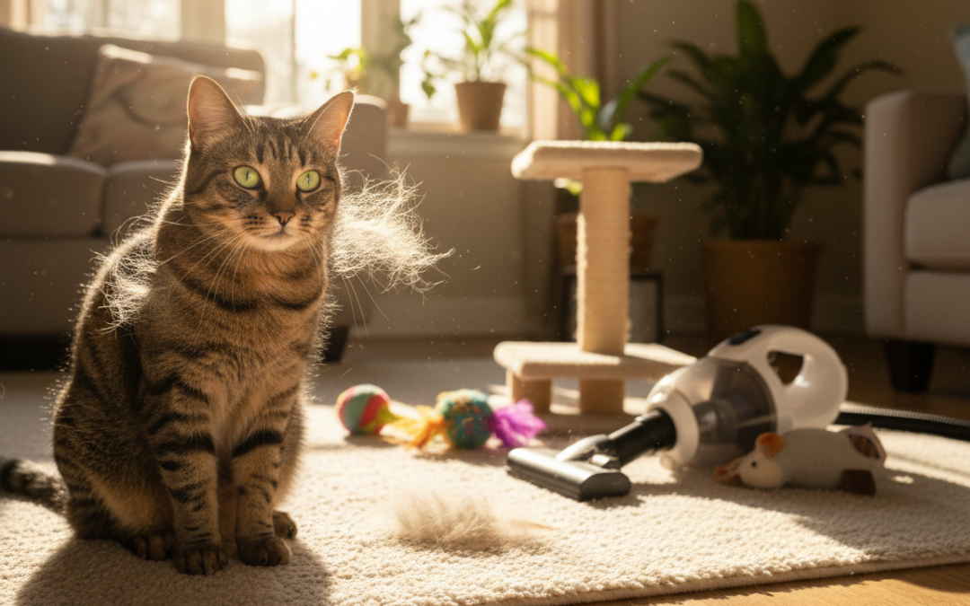 Sezónne vypadávanie srsti u mačky – Všetko, čo o tom potrebuješ vedieť!