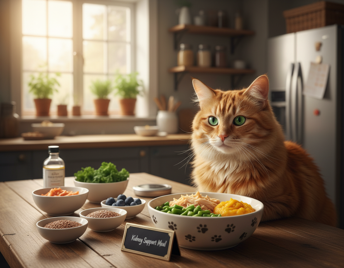 strava prispôsobená ochoreniam obličiek u mačiek