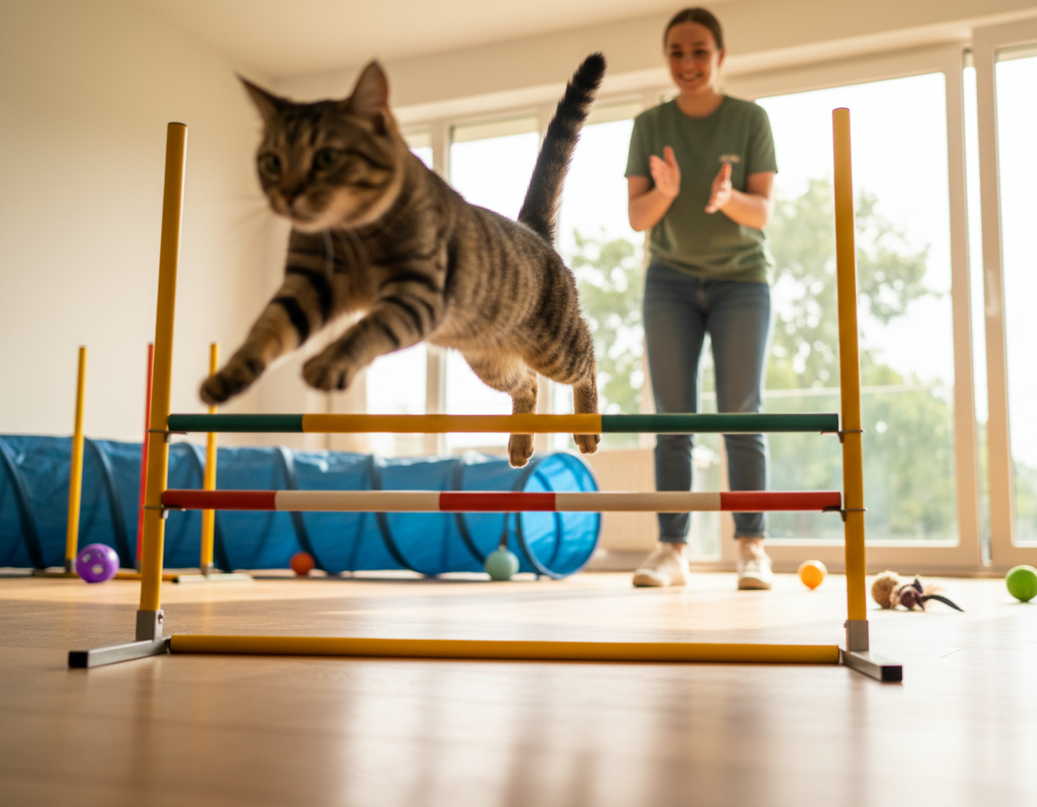 tréning obratnosti pre mačky