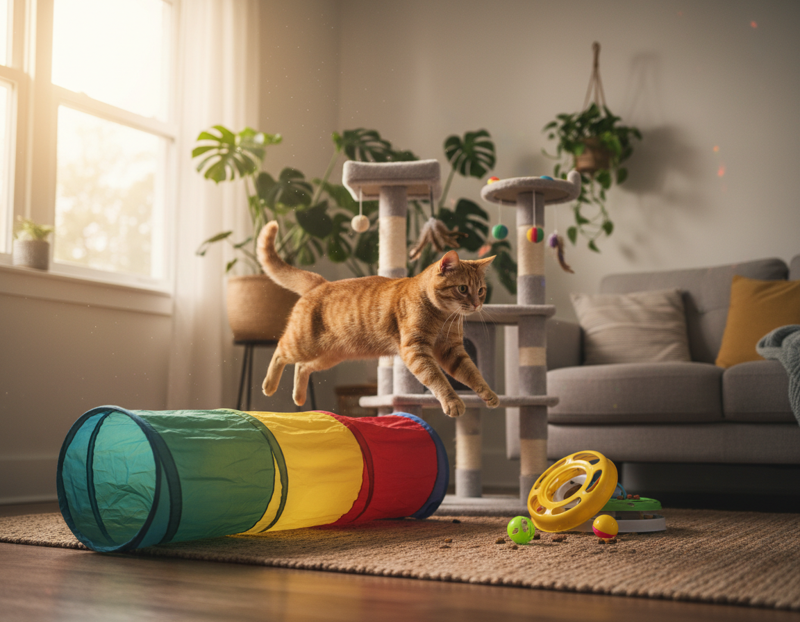 tréning proti sedavému spôsobu života mačky