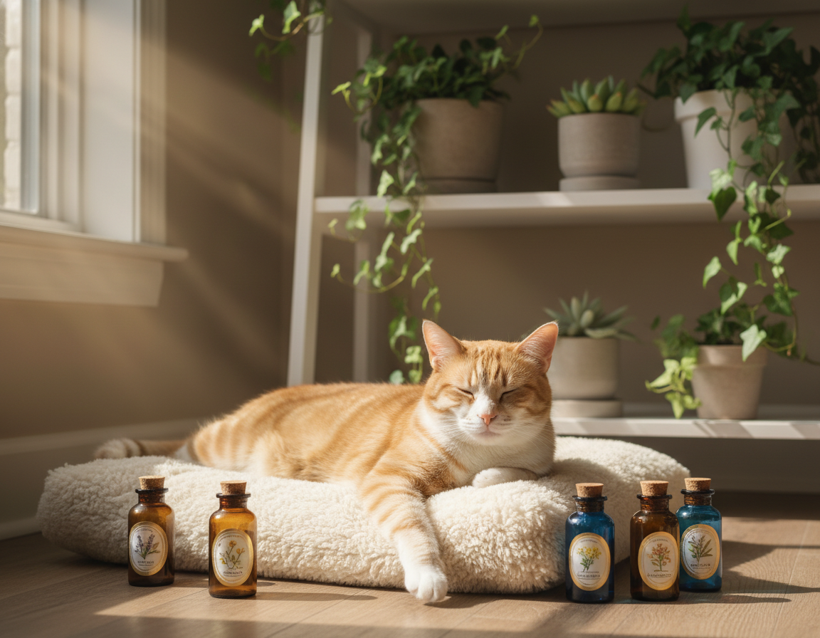 uvoľnenie stresu u mačky pomocou éterických olejov