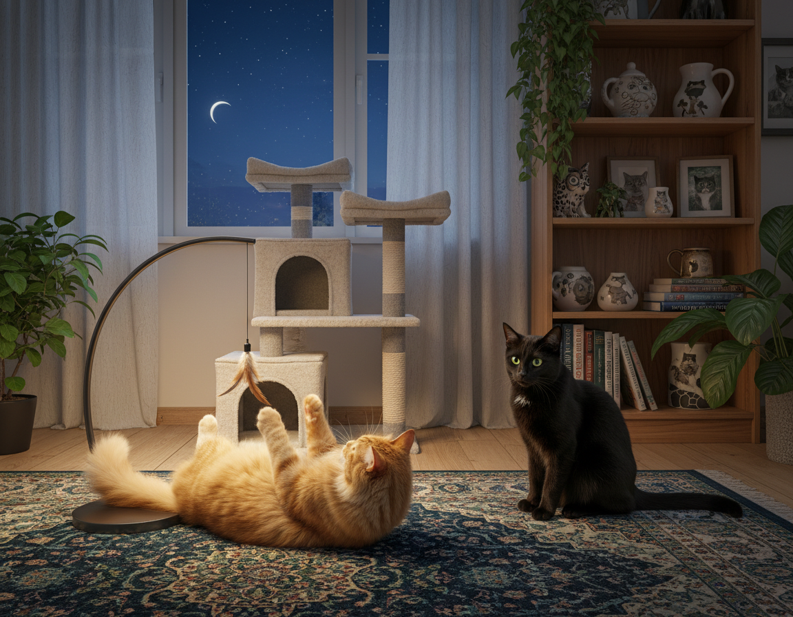 Večerné upokojujúce aktivity pre mačky – Všetko, čo o tom potrebuješ vedieť!