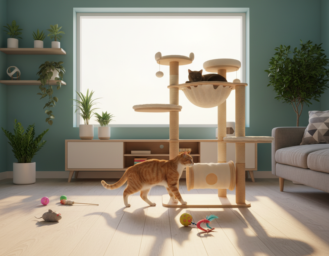 vnútorný lezecký systém pre mačku