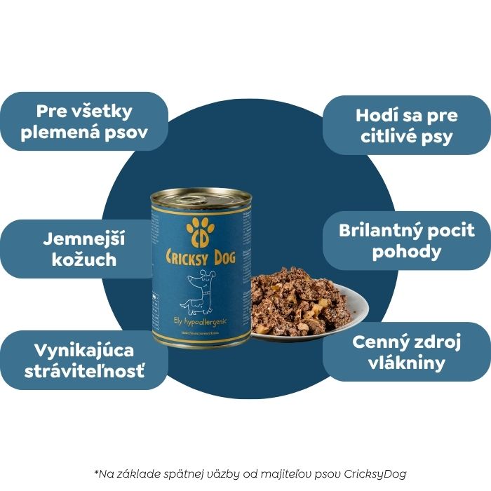 Hypoalergénne mokré krmivo pre psy s lososom Ely (prémiové zloženie bez pšeničného lepku a kuracieho mäsa) – 410 g 3 Hypoalergénne mokré krmivo pre psy s lososom Ely (prémiové zloženie bez pšeničného lepku a kuracieho mäsa) – 410 g – Obrázok 3