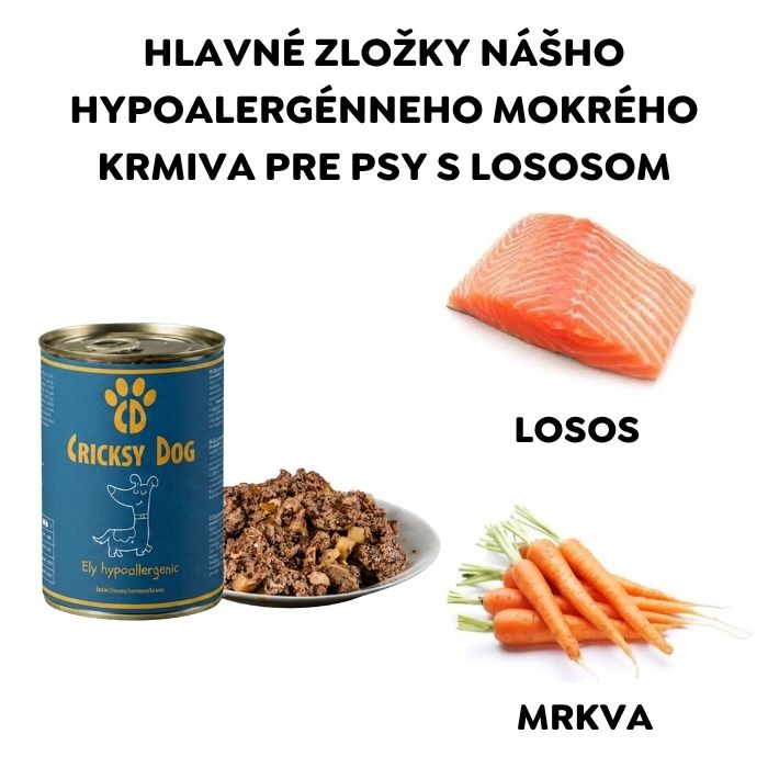 Hypoalergénne mokré krmivo pre psy s lososom Ely (prémiové zloženie bez pšeničného lepku a kuracieho mäsa) – 410 g 2 Hypoalergénne mokré krmivo pre psy s lososom Ely (prémiové zloženie bez pšeničného lepku a kuracieho mäsa) – 410 g – Obrázok 2