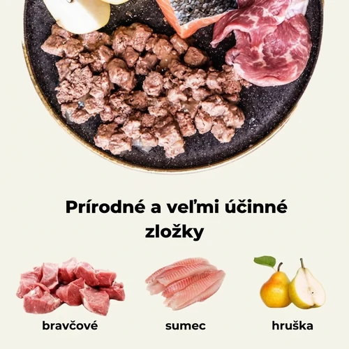 Mokré krmivo pre psy Ely s bravčovým mäsom a sumcom – 415 g 2 Mokré krmivo pre psy Ely s bravčovým mäsom a sumcom – 415 g – Obrázok 2
