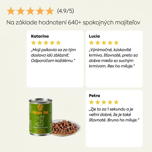 Mokré krmivo pre psy Ely s jahňacím mäsom a hovädzou pečeňou – 415 g 6 Mokré krmivo pre psy Ely s jahňacím mäsom a hovädzou pečeňou – 415 g – Obrázok 6