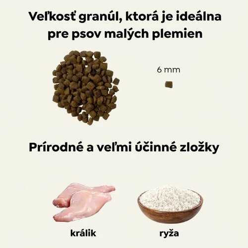 Hypoalergénne suché krmivo pre psy Juliet s králičím mäsom – „extra malé granule“ 2 Hypoalergénne suché krmivo pre psy Juliet s králičím mäsom – „extra malé granule“ – Obrázok 2